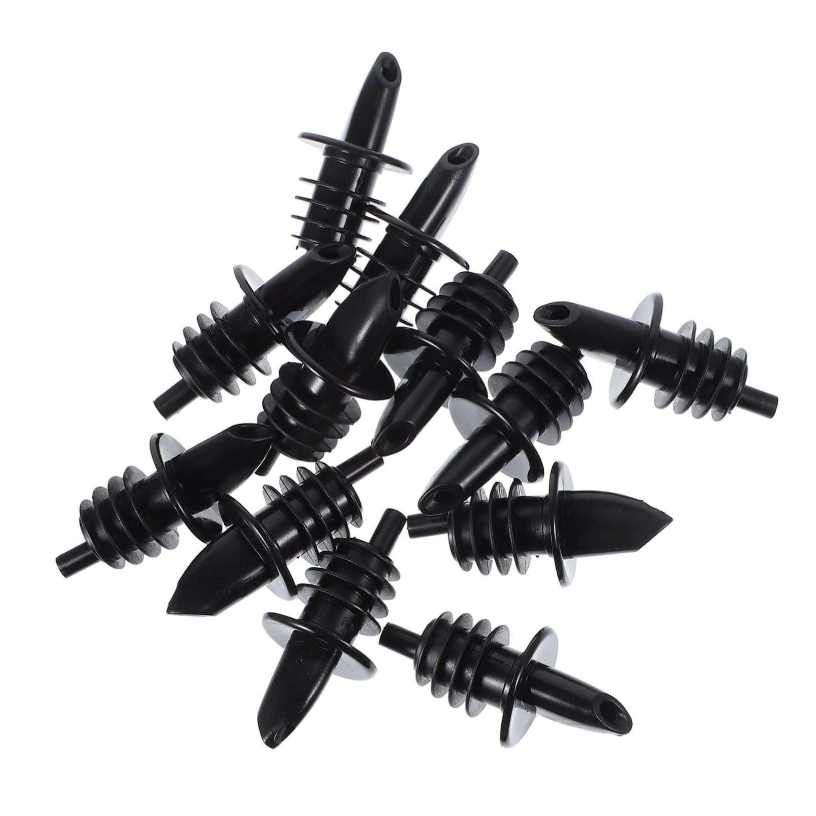CIYODO 12 Pcs Wine Pourer Spout Bottle Pourer for Bar Beverage Dispenser Drinks Dispenser Cocktail Pourers Wine Dispenser Dispenser Drink Dispenser Vinegar Abs Black