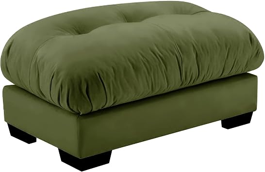 Velvet Upholstered Couches Ottoman for Oversized Modular Sectional Sofa, Olive Green