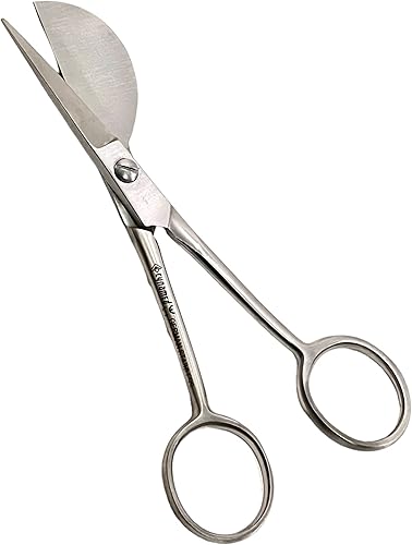 Miniatura 5 de Cynamed Tijeras de apliques de 5 pulgadas con pala en forma de borde de pato para arte, manualidades, tela, hilo, costura y bordado, tijeras