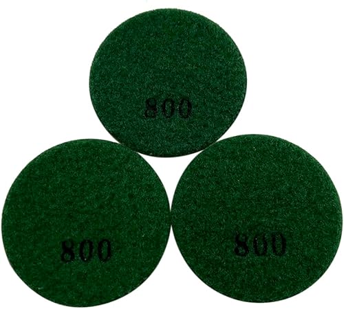 Miniatura 41 de Almohadillas de pulido de diamante de resina de 3 pulgadas, resina oscura, juego de 3, altura de segmento de 0.236 in, seco o húmedo, grano #50