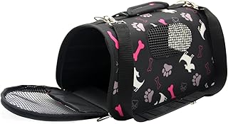 BPS® Trasportino Borsa Borsa in Tessuto per Animali Domestici Cani Gatti Animali Trasportatori 3 Misure S/M/L a scelta (M, Nero) BPS-5637N