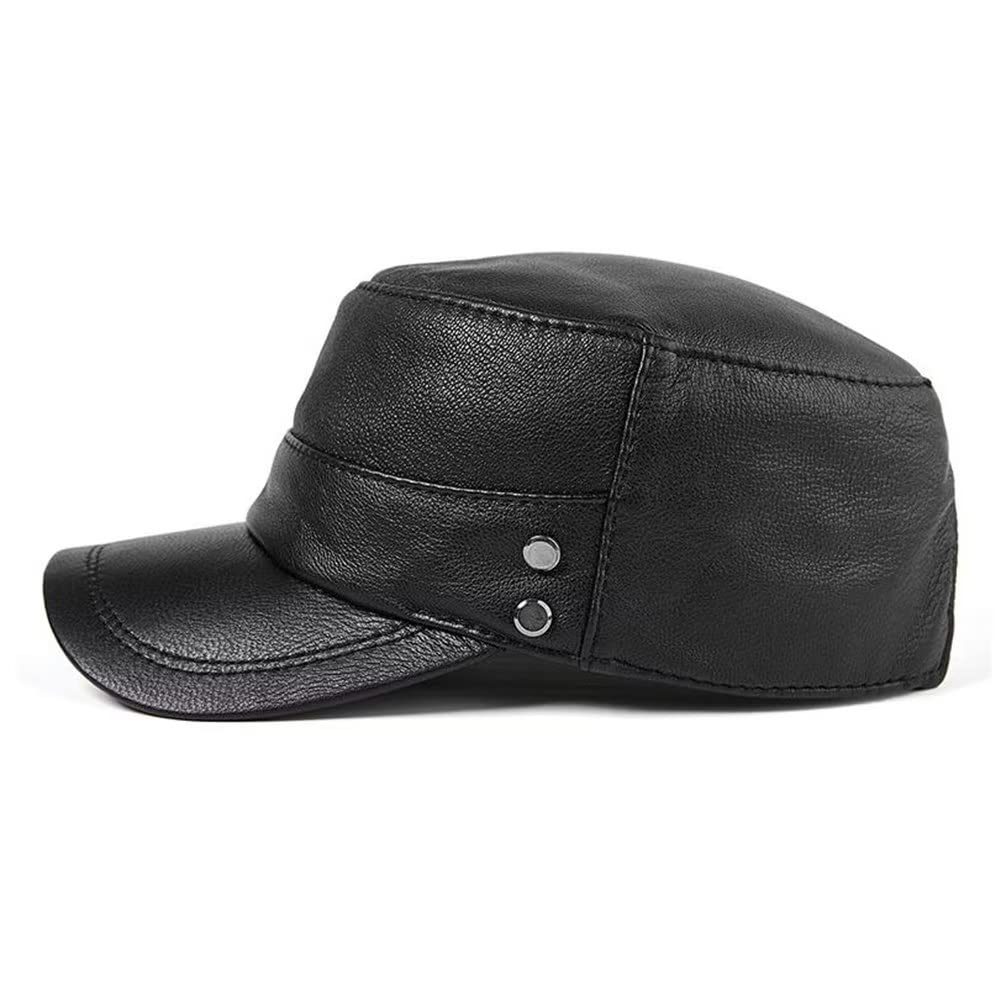 Cappello da Baseball Regolabile Cappello da Golf Classico in Pelle da Uomo Cappello Stile Militare con Visiera Cappello papà Sport all'aperto Cappello da Sole Casual Autunno Inverno
