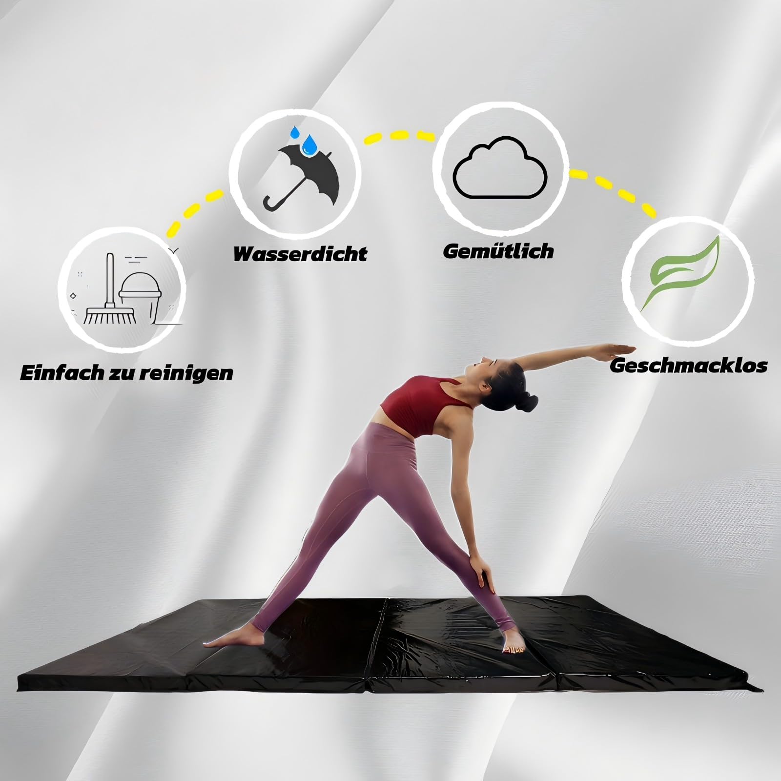Kapler Turnmatte Faltbar 240x120x5 cm: EPE Gymnastikmatte Weichbodenmatte für Yoga und Fitness, für Kinder und Erwachsene
