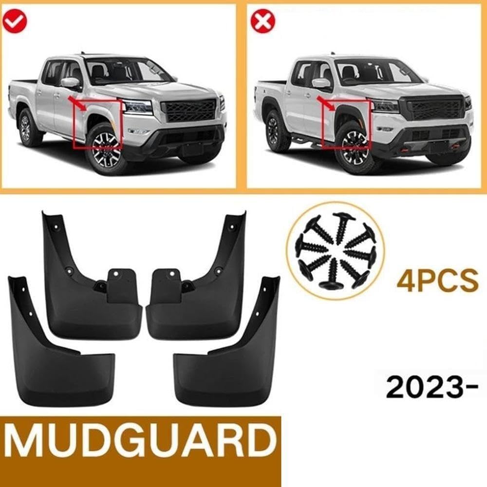 Auto Parts Car Mudguards Splash Guards Fender Mud Flaps for Nissan Frontier S SV 2023 Car Replacement