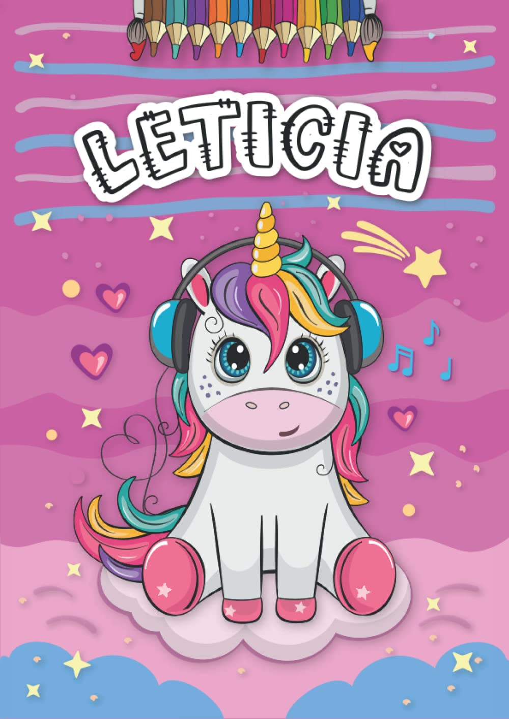 Leticia: Livre de coloriage personnalisé pour Leticia | Licorne | Cadeau d'anniversaire pour fille ... | 4 à 8 ans | 25 motifs de licorne avec le prénom Leticia, Grand format A4 (21 x 29.7 cm)