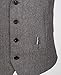 Ruth&Boaz 2Pockets 4Buttons Wool Herringbone Tweed Tailored Collar Suit Vest (M, Herringbone brown)