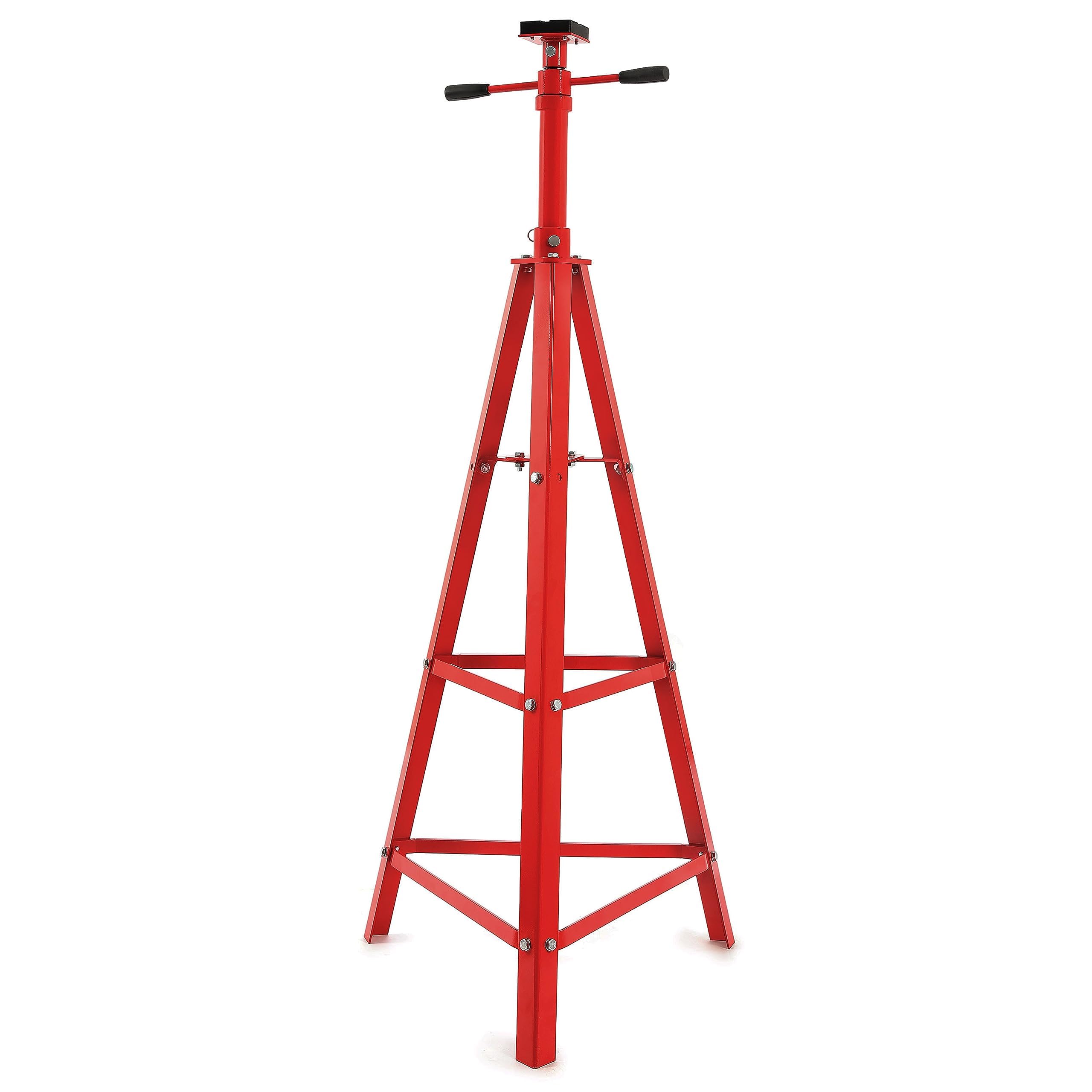 KUAFU 47.375"-84.5" Automotive Under Hoist Tripod Stand 2 Ton High Lift Jack Stand Reach Under Hoist Stand 4000lbs Capacity Powder Coated Red