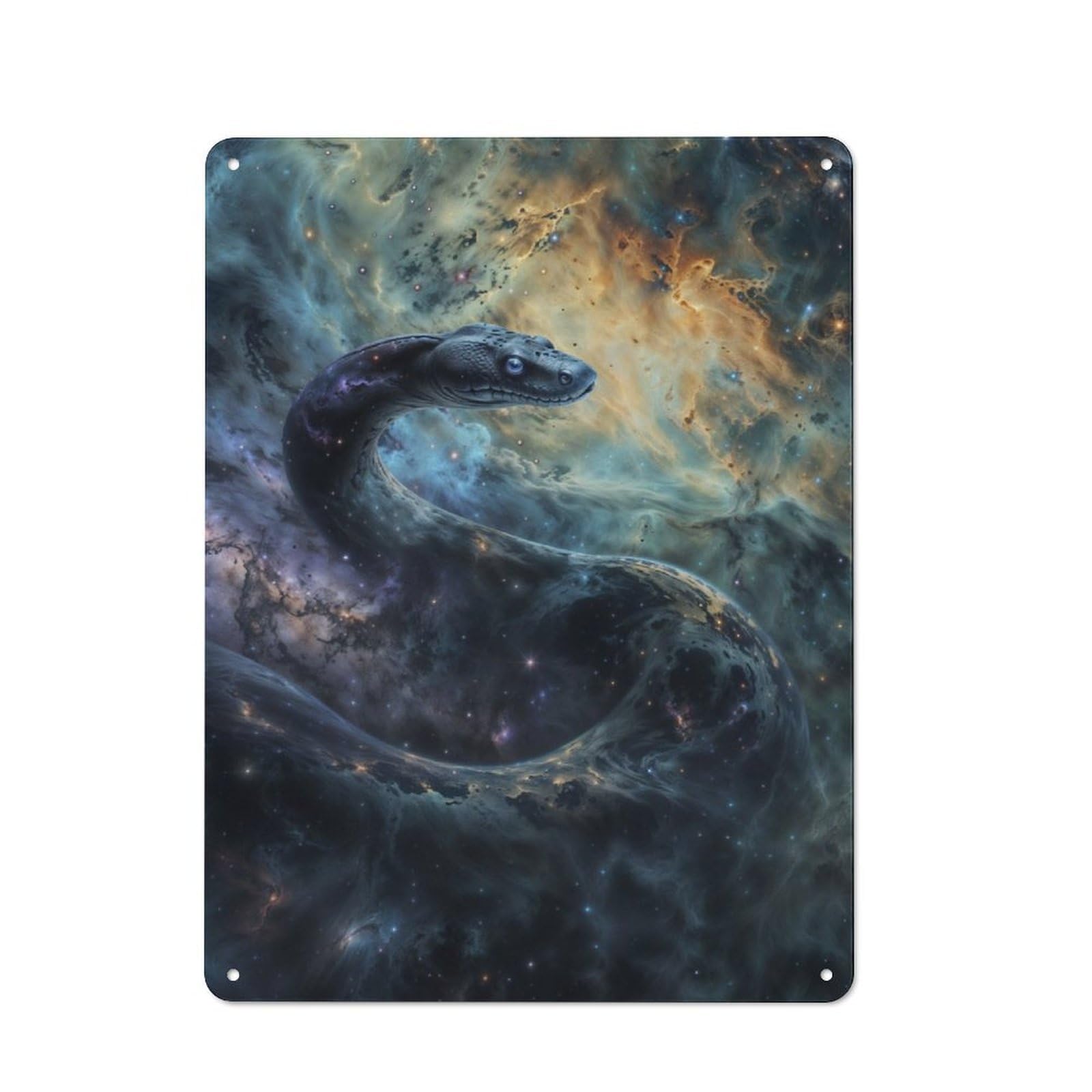 Junmoney Cosmic Nebula Serpent Tin Sign 40X30cm With For Workshop Wall, Vintage Decor, For Metal Sign Collectors, For Garage And Workshop Walls