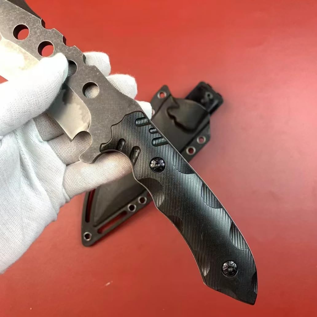 Generico TEERMA P6Q Forgiatura integrata fixed blade Coltello multiuso, Utilizzato principalmente per campeggio, caccia, pesca, esplorazione della giungla, escursionismo