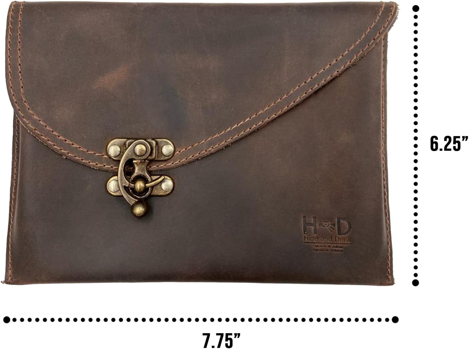 Hide & Drink, Petit Clutch Bag, Vintage Handbag, Evening Bag, Travel Accessory, Full Grain Leather, Handmade
