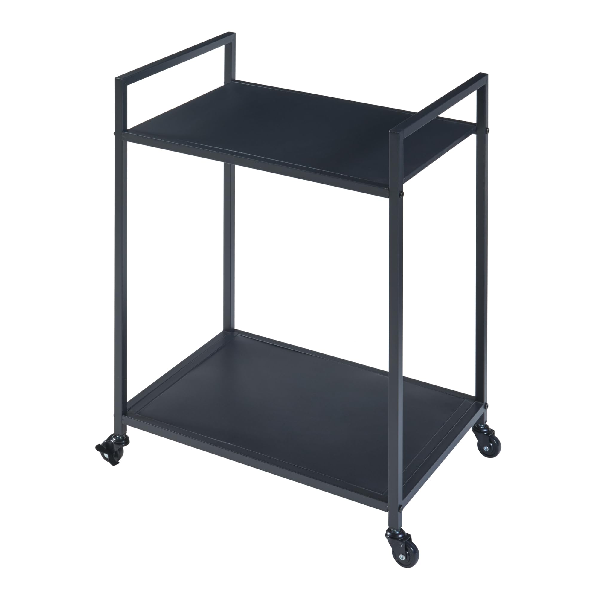 Carrello Di Servizio 2 Ripiani - 68.5x50x36cm Metallo Nero Per Cucina E Ufficio - Foto 7