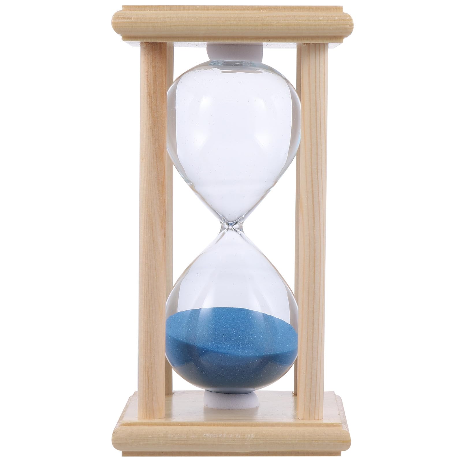 Reloj de arena de madera de 15 minutos con marco resistente y cristal