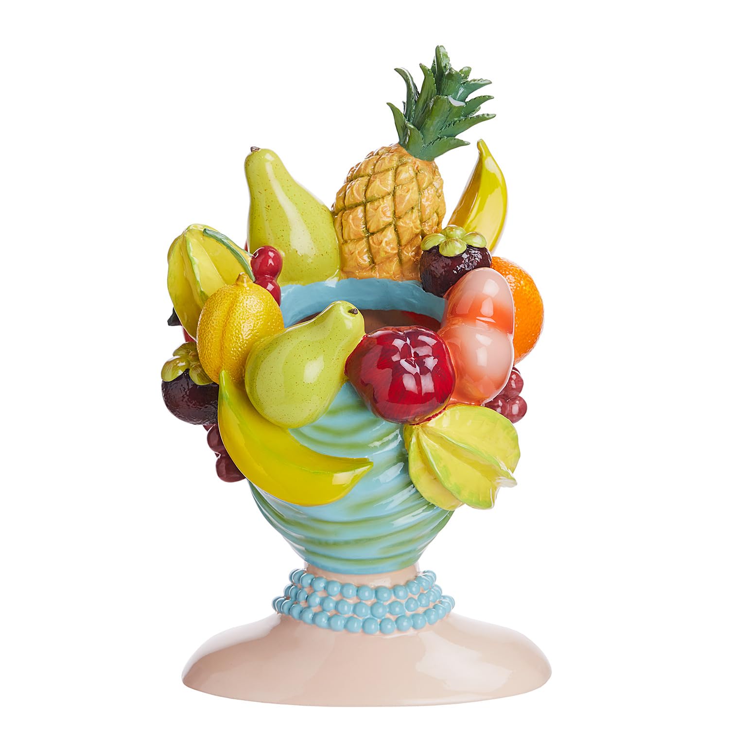 BUTLERS Blumenvase 21x23x36 cm Polyresin Dekovase - Lima - | Bunt - Blumenvase für Schnittblumen - Dekoration für Fensterbank & Flur - Tischvase für Kommode & Tischdeko