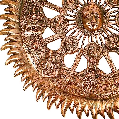Image of Apka Mart The Online Shop Hand Crafted Sun Chakra Wall Hanging 20 Inch Sun Wall Hanging for Wall Decor, Home Decor, Room Decor, Vastu and Gifts