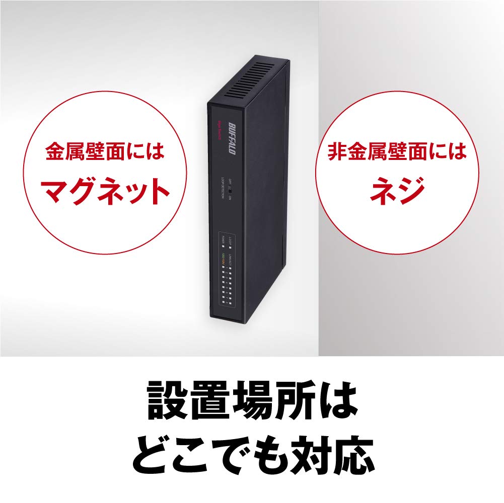 Buffalo LSW5-GT-8NS/BK commutateur réseau Gigabit Ethernet (10/100/1000) Noir - Commutateurs réseaux (Gigabit Ethernet (10/100/1000), Full Duplex)