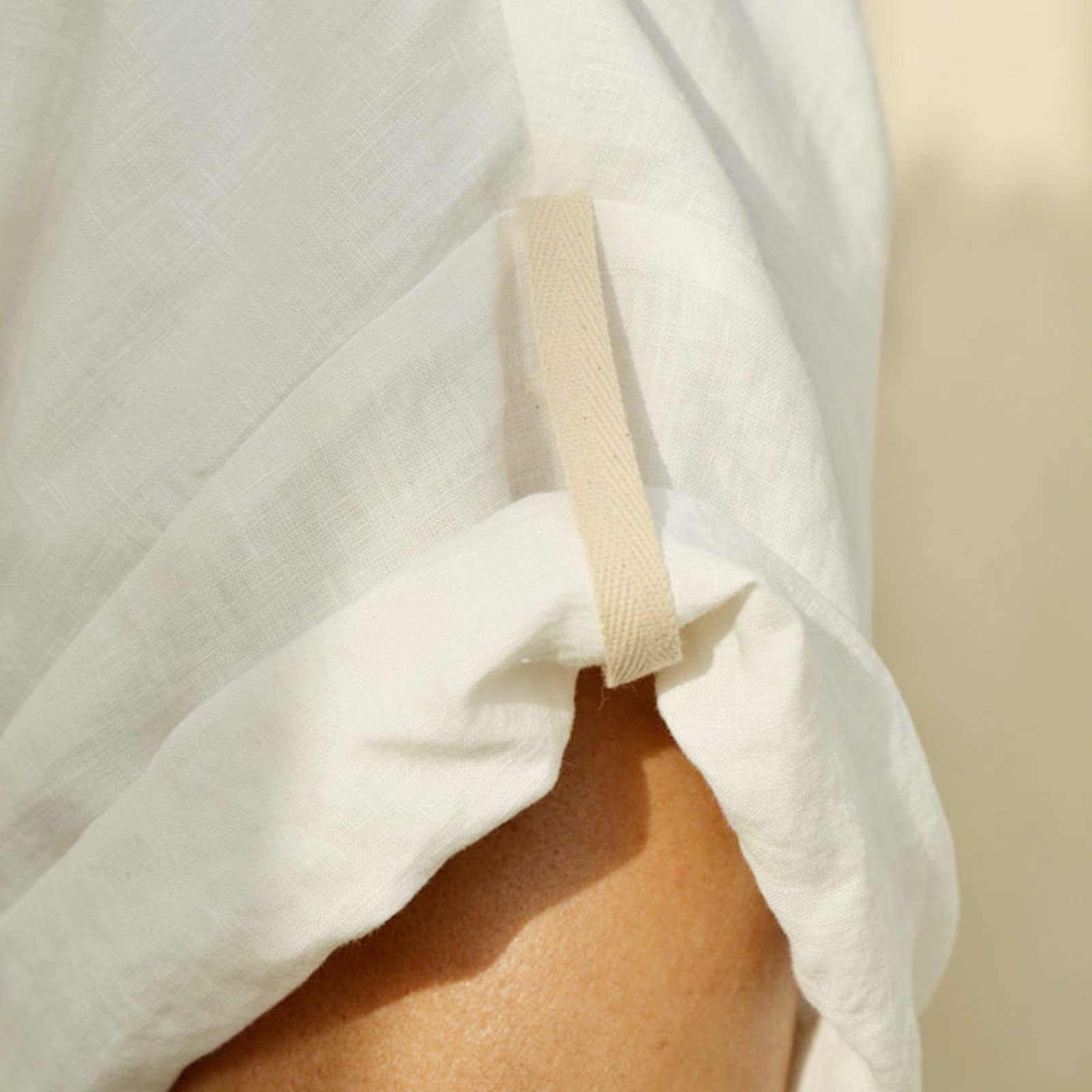 Caftano Uomo Cotone Lino Estate Fresco Jilbab Musulmano Vestiti Preghiera Abbigliamento Islamico Thobe Marocchino Afghano Arabo Tunica Abaya Estate Lato Split con Borse