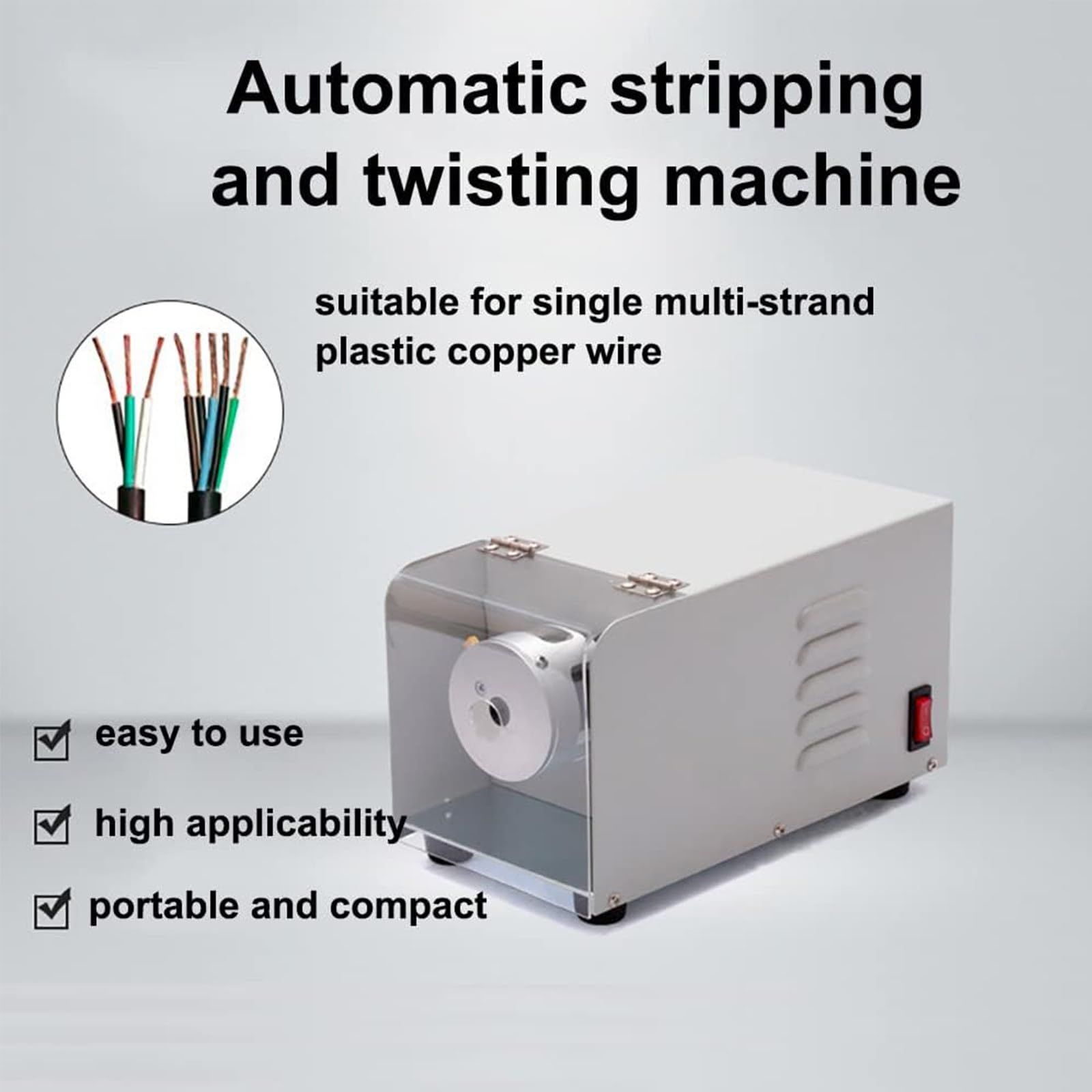 Máquina Automática Torsión Alambre,Rango Diámetro Exterior Alambre 1,2 A 3,6 Mm,Herramienta Corte Pelar Y Pelar Cables,Alambre Torsión Alambre con Núcleo Cobre Todo En Uno