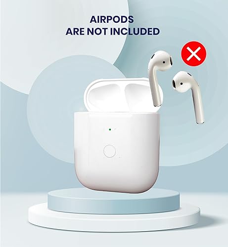 Miniatura 6 de Funda de carga inalámbrica y con cable para AirPods de 1 y 2 generación con batería integrada de 550 mAh para carga rápida, emparejamiento Bluetooth