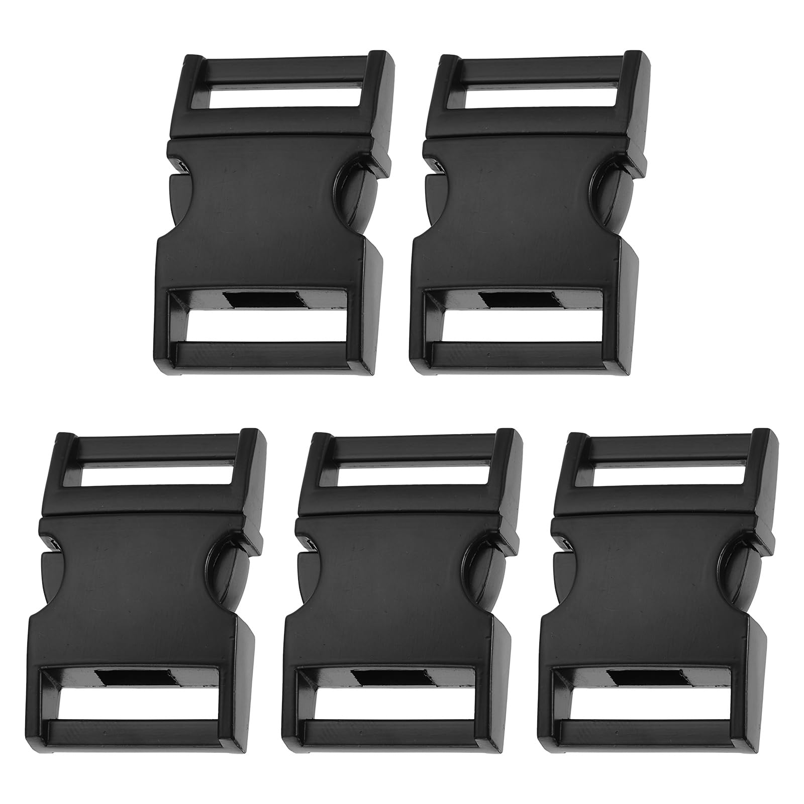 sourcing map 5pcs Metal Quick Side Release Buckles 1"(25.3mm) Zinc Adjustable Quick Release Buckle Replacement Snaps Clips Clasps for Backpack Straps Fanny Pack Dog Collars, Matte Black