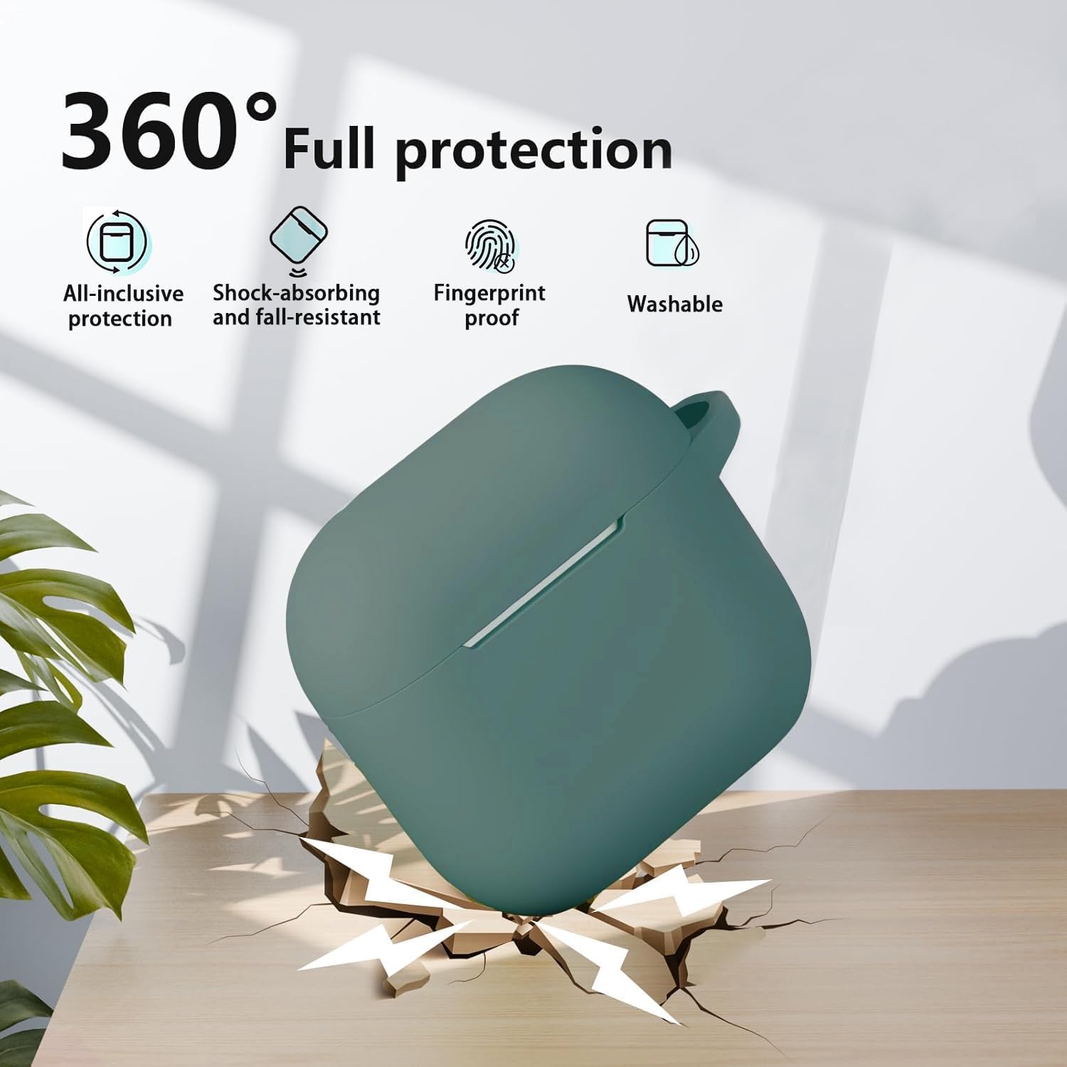 for AirPods 4, 5 Case,Compatible with AirPods 4th 5th Generation Case (2024,2026), Soft Silicone Wireless Charging Protective Case Cover with Bracelet Keychain (Turquoise) image 2