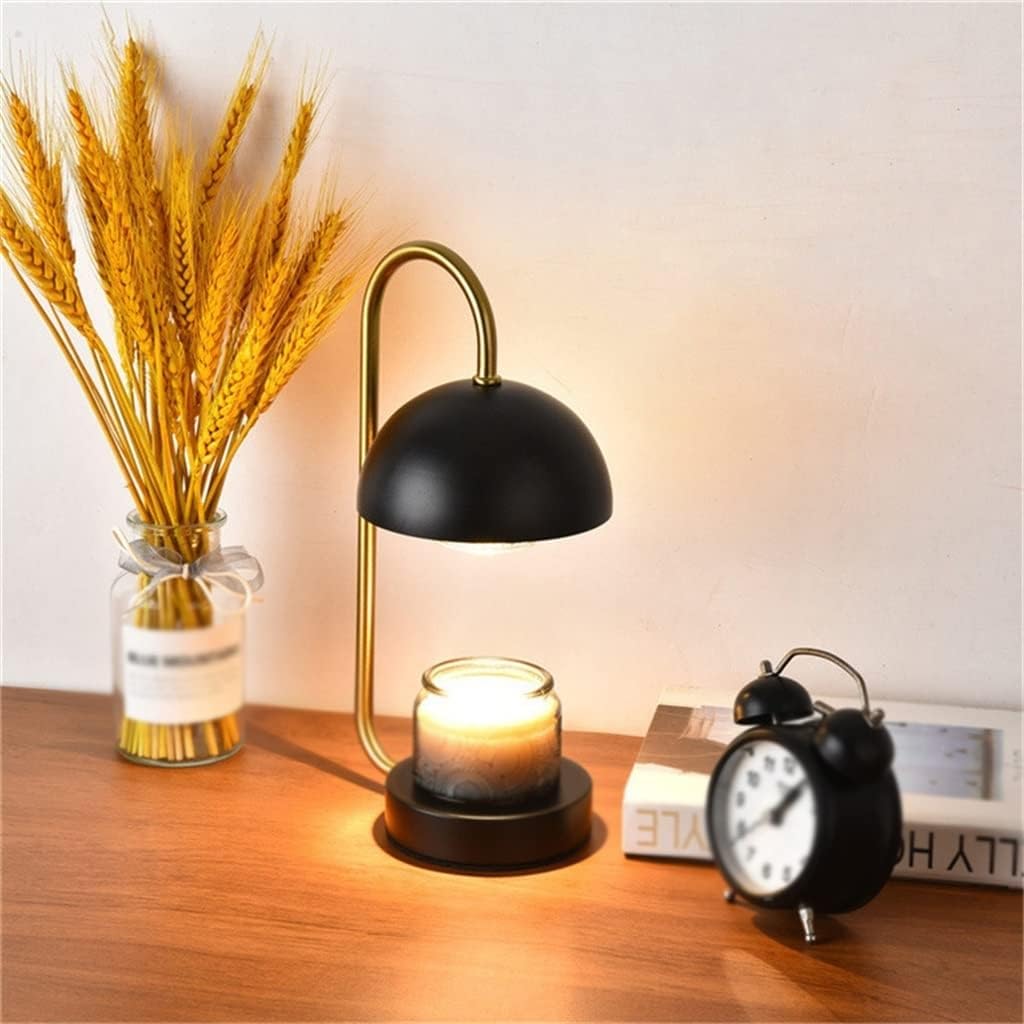 30 cm bezpłomieniowa świeca woskowa lampa dyfuzor olejków eterycznych i wosk topnienia na prezent i naukę lampa biurkowa (czarna)
