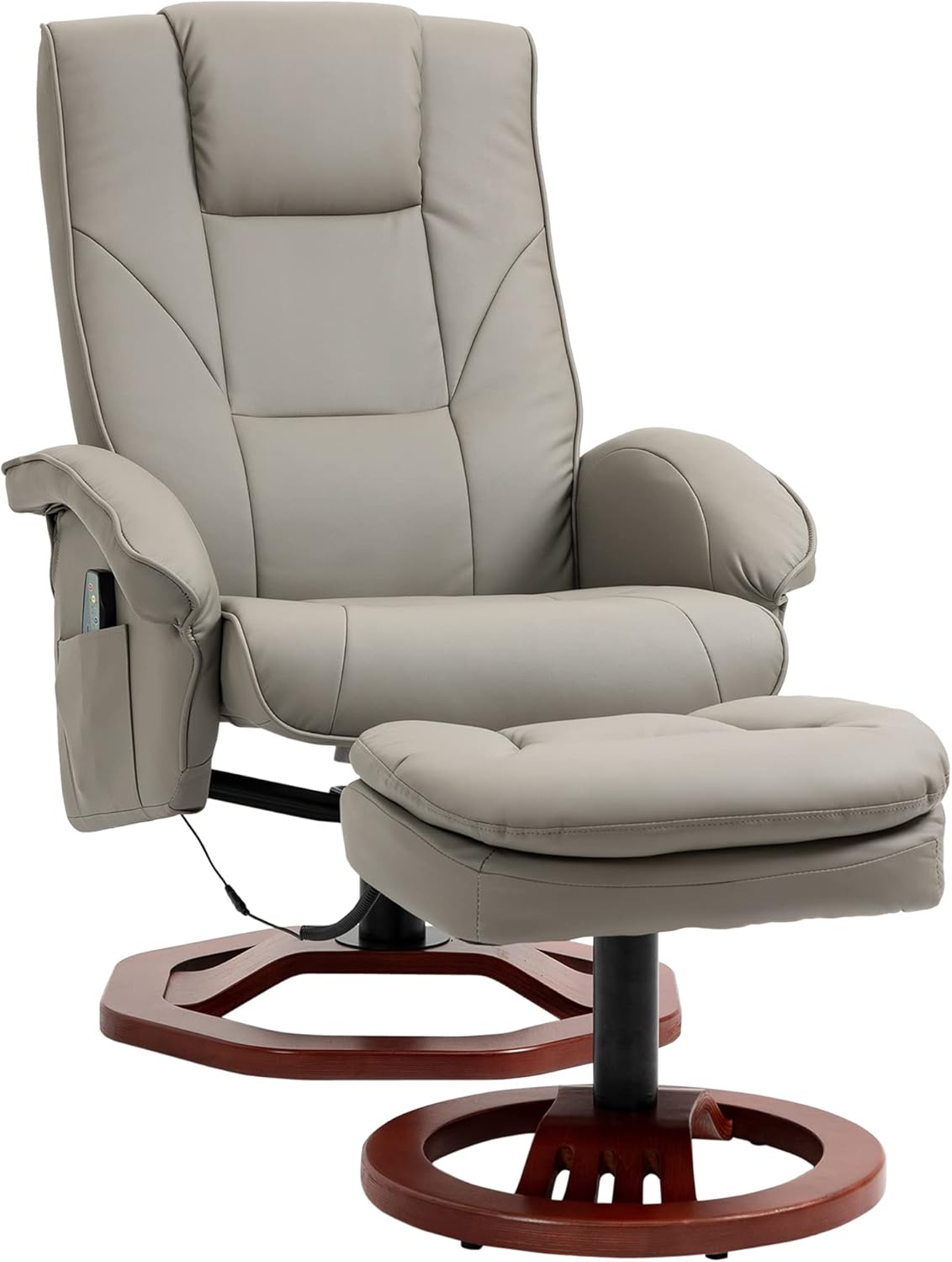 Buy Massage Recliner Chair with Ottoman, Electric Faux Leather