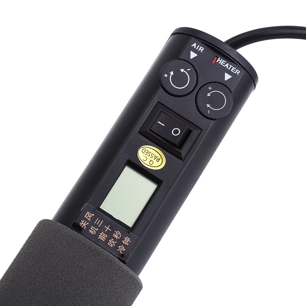 450W Pistola de aire caliente portátil soldador herramienta de soldadura LCD digital termostato ajustable con 4 boquillas