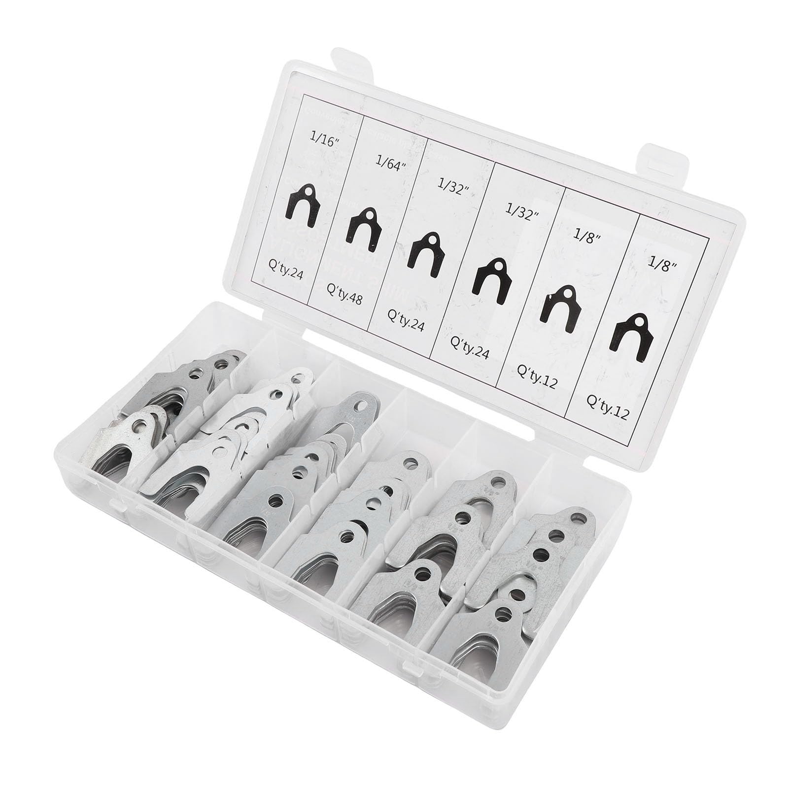 144pcs Set di Shim per il Corpo di Allineamento Automatico, Metallo 1/16in 1/64in 1/32in 1/8 Pollici con Scatola di Conservazione, per Spessori di Allineamento del Camber,