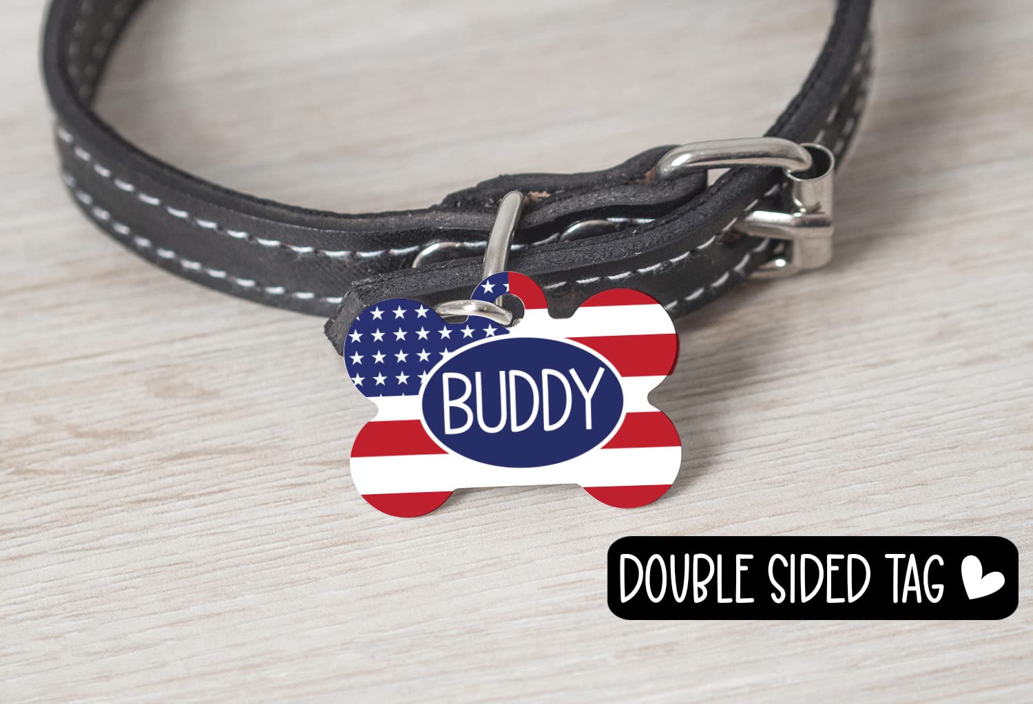 Personalized Dog Tag, Patriotic Dog Tag, American Flag Dog Tag, Boy Dog Tag, Custom Pet ID Tag, Custom Tag for Dogs, Personalized Boy Dog Tag