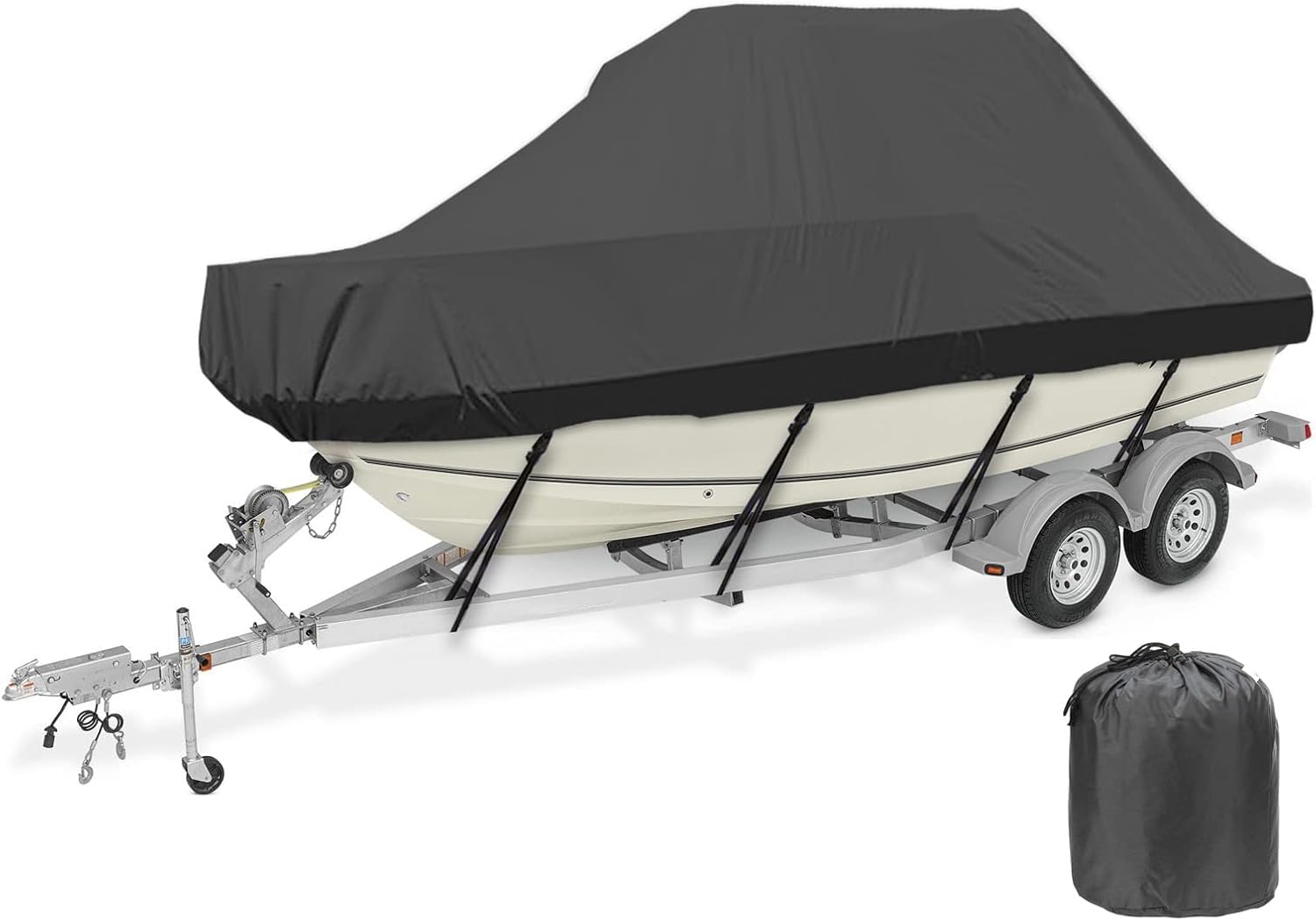 Pokrowiec na łódź holowaną Uniwersalny pokrowiec na łódź V-top/hardtop Pokrowiec na łódź do holowników Outdoor Oxford Cloth 420D Pokrowiec na łódź Kurtka na łódź