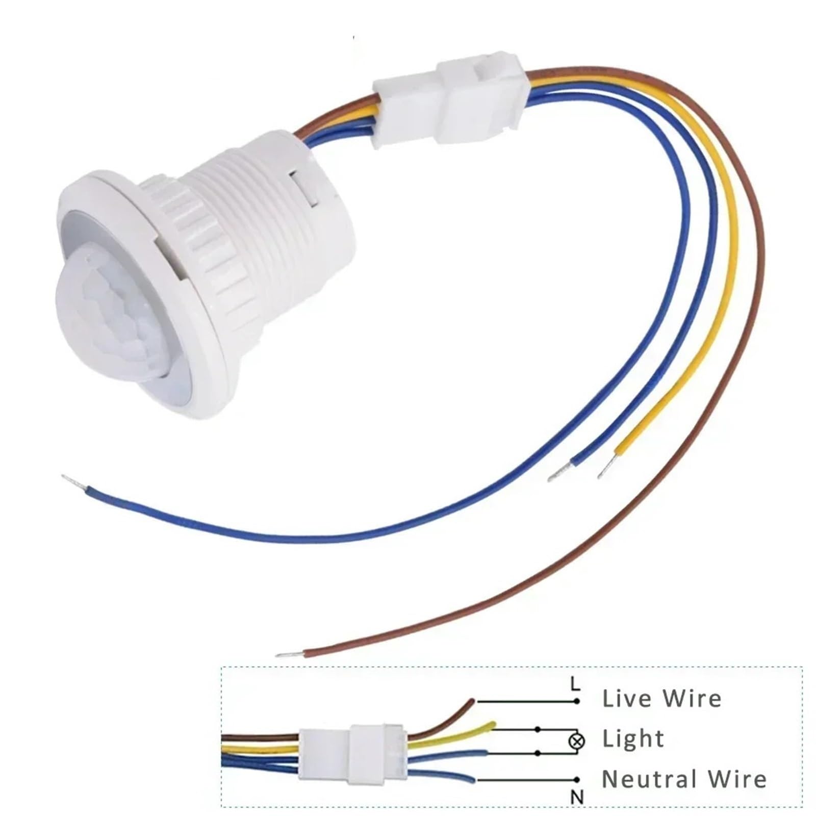 Czujnik ruchu na podczerwień, czujnik ruchu, automatyczne wyłączanie, regulowany czas opóźnienia 110 V 220 V AC, lampa indukcyjna ludzkiego ciała, 1 szt