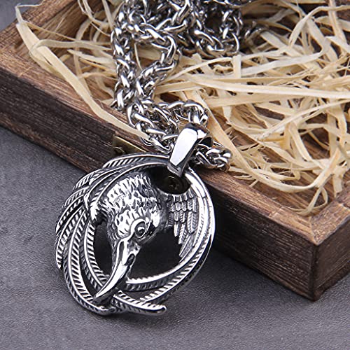 Collier Corbeau de Viking Odin chaîne quille bijou quotidien homme païen