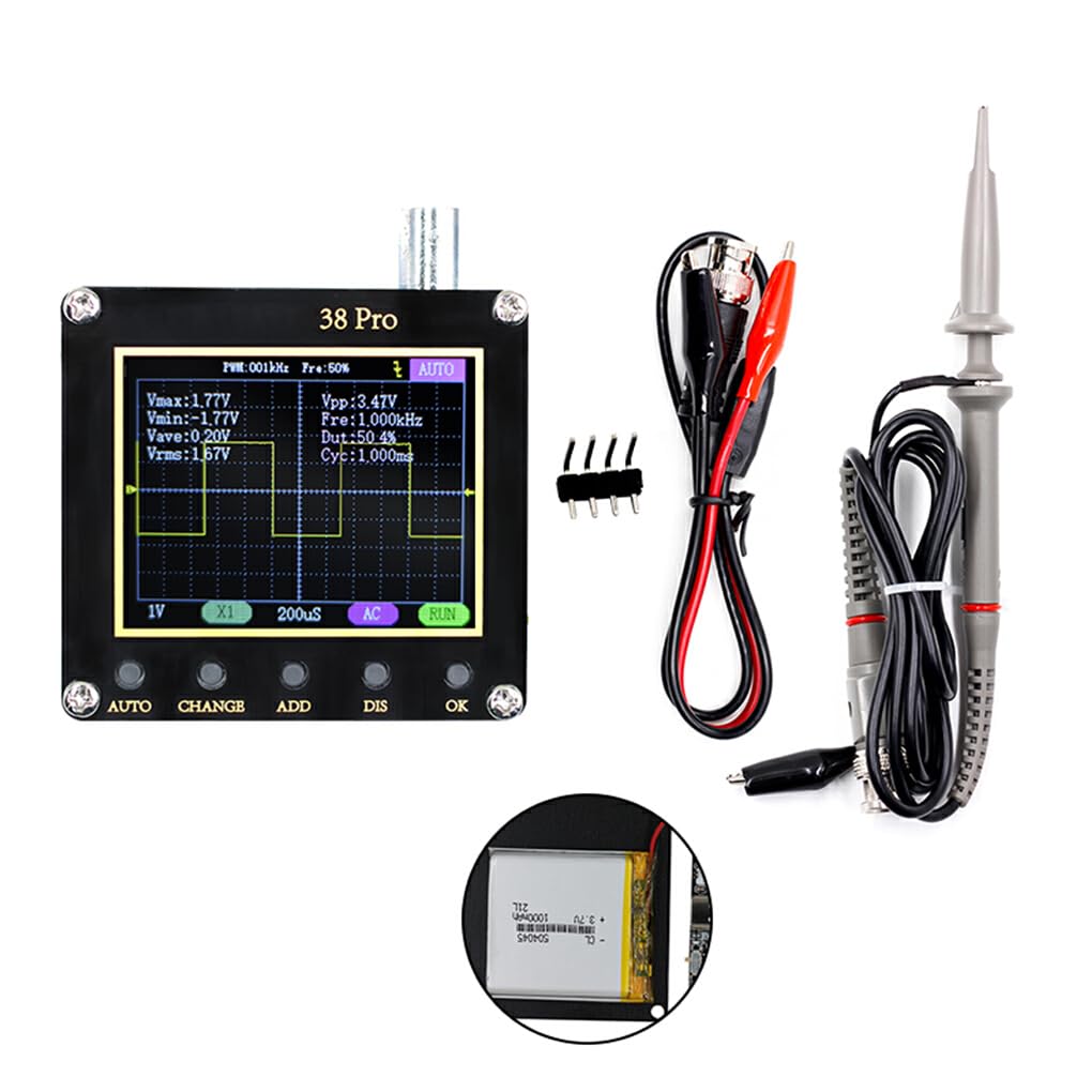 eexuujkl Rechargeable Handheld 3 Trigger Modes Digital Display Oscilloscope Type-c 200Khz Analog Bandwidth Oscilloscopes, High-end