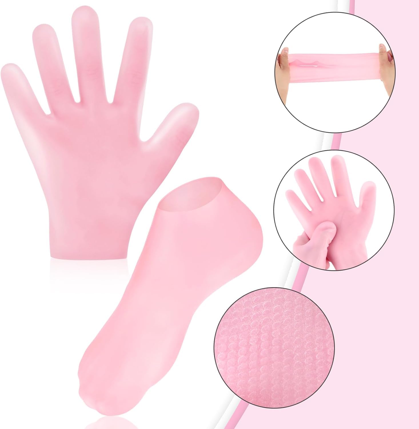 3 pary skarpet nawilżających, silikonowe skarpetki na stopy, silikonowe skarpetki do pedicure, popękane i suche żelowe skarpety, peeling do naprawy suchych stóp