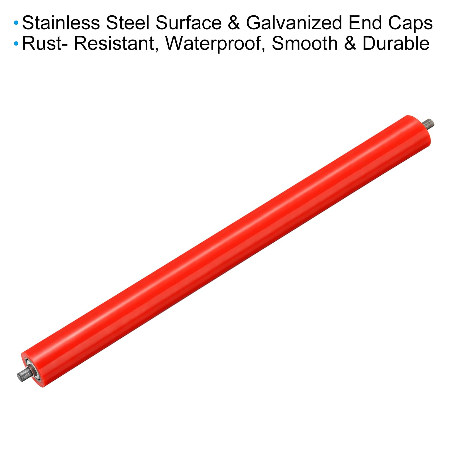 PATIKIL Poliuretano Rivestito Trasportatore Rullo 2" Diametro 24" Lunghezza 2pz Inox Acciaio Trasmissione Sostituzione Parte Zincato Fine Rosso
