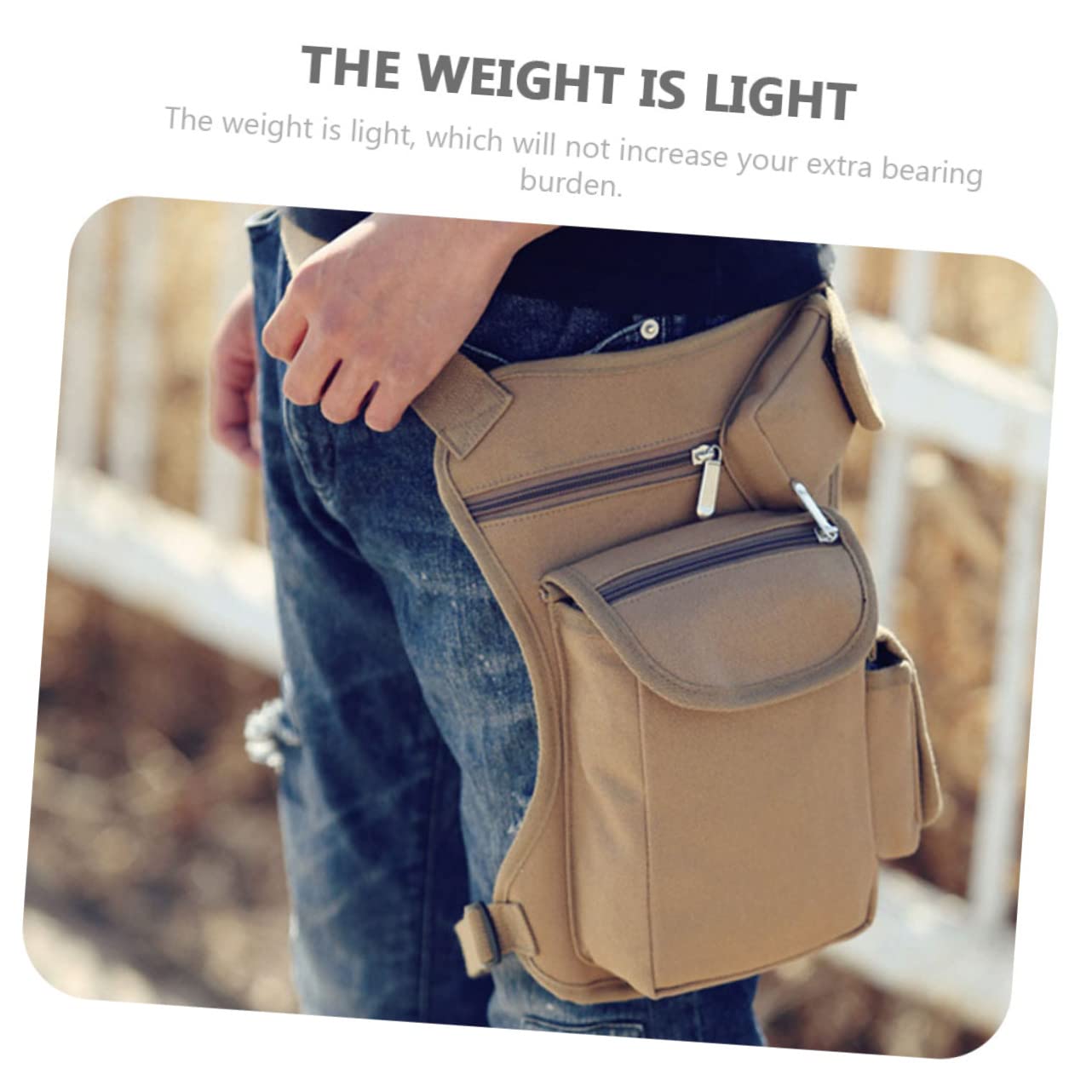 BESTonZON Leichte Canvas Beintasche mit Verstellbarem Oberschenkelgurt Multifunktionale Motorrad Beintasche zum Campen und Radfahren für Damen und Herren
