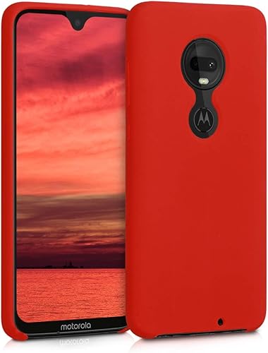 kwmobile Funda compatible con Motorola Moto G7Moto G7 Plus - Funda de silicona TPU con acabado suave - Rojo