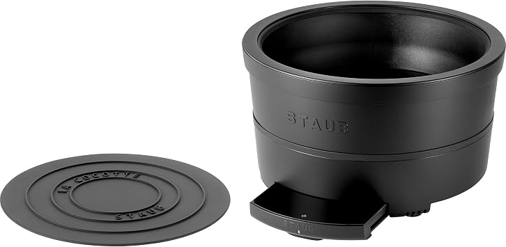 Staub Precision Induction Multi Cooker: Braise, Brown, Steam, Slow Cook and Warm with your Staub Dutch Oven, Matte Black, Dutch Oven Sold Separately