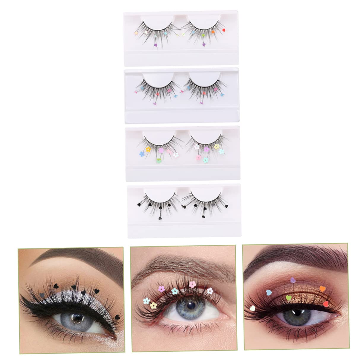 MAGICLULU 5 Set Di Ciglia Finte A Farfalla Glitterate Estensioni Per Ciglia Da Trucco Per Donne Aggiungono Fascino E Lunghezza 4 Paia*5