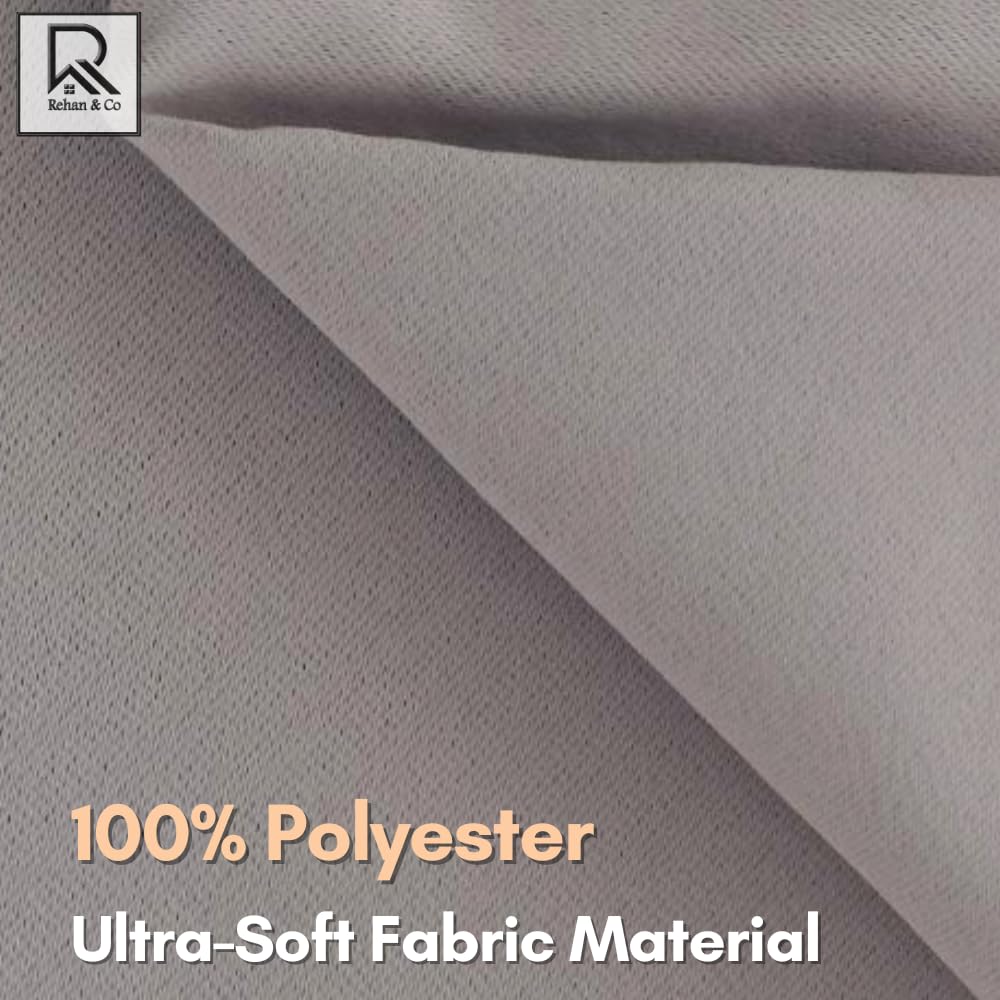 REHAN & CO Blackout Curtains for Bedroom Super Soft Thermal Insulated Black Out Eyelet Curtains with Tie Backs for Living Room Kitchen Silver (W46 x L90 Inch 2 Panels) - Image 2
