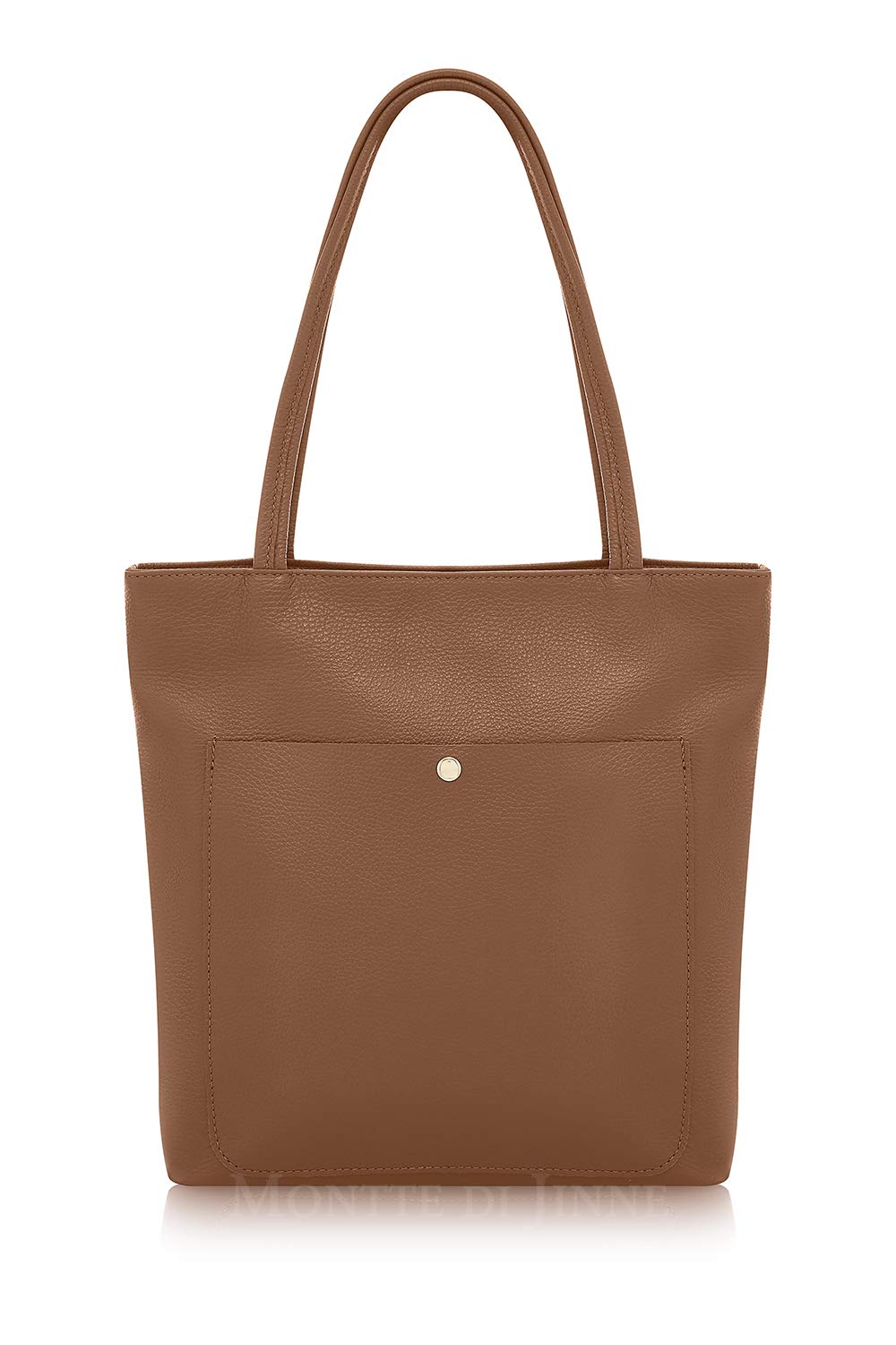 100% Real Italian Leather|Large | Shoulder | Tote| Bag | with Front Pocket | Gift for Women