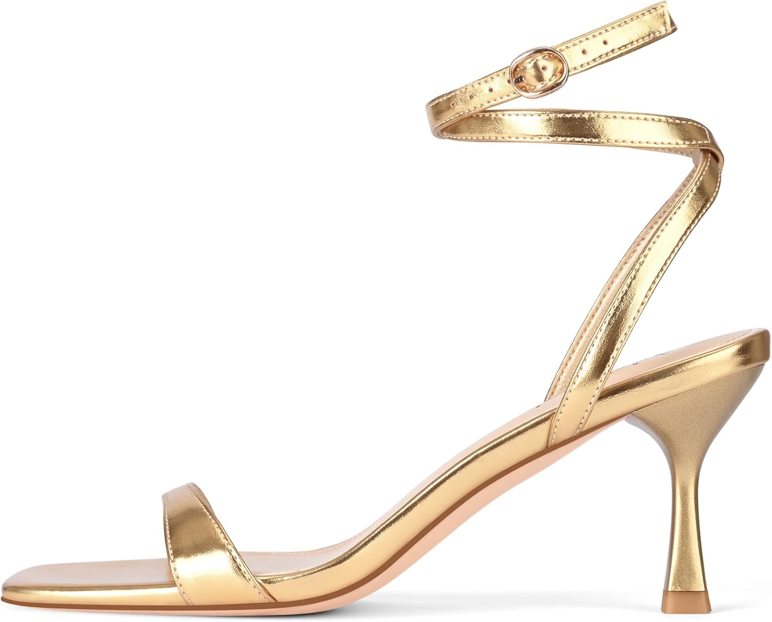 Adrizzlein Kitten Heels for Women Strappy Heels Square Open Toe Lace up Heeled Sandals Ankle Wrap Strap Pumps Dress Shoes Wedding