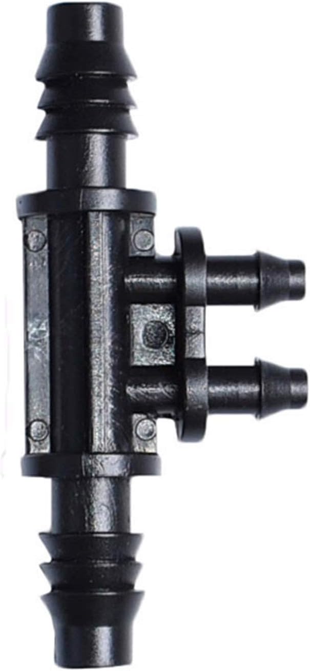 Hose Connector Garden Hose Tee Barb 8/11 to 1/4" 4/7 Hose Connector 4 Way Garden Irrigation Manifold 3/8" 80PCS (Color : Black, Diameter : 3/8'')