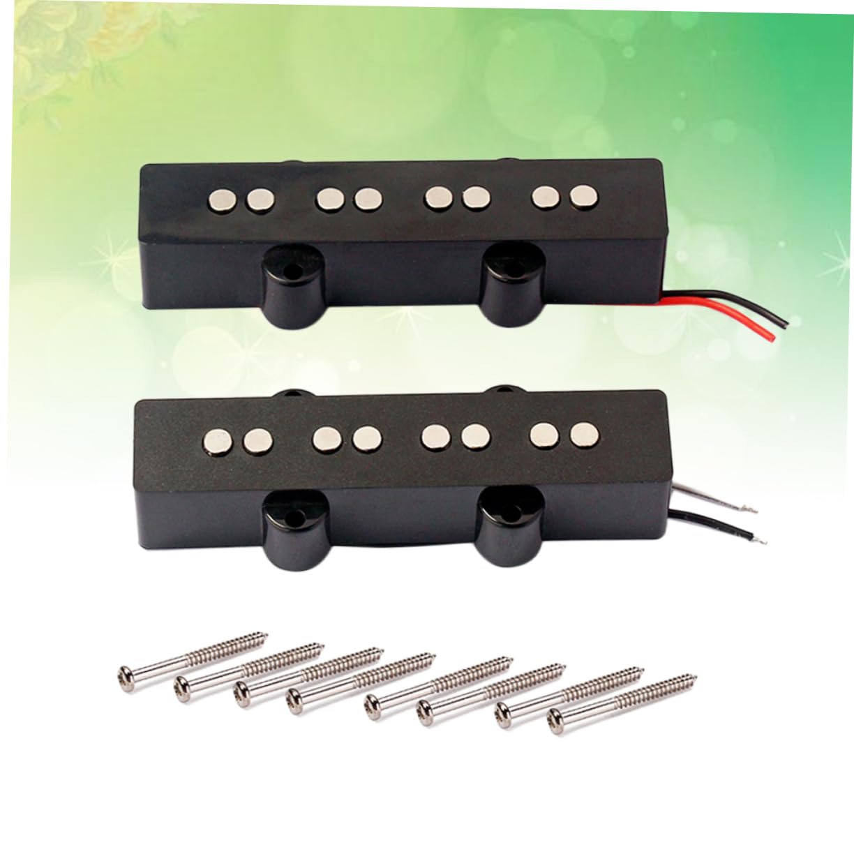 BESTonZON Bass Pickup Replacement 4 String Bass Guitar Pickups Open Style Set v Magnets Gmb07