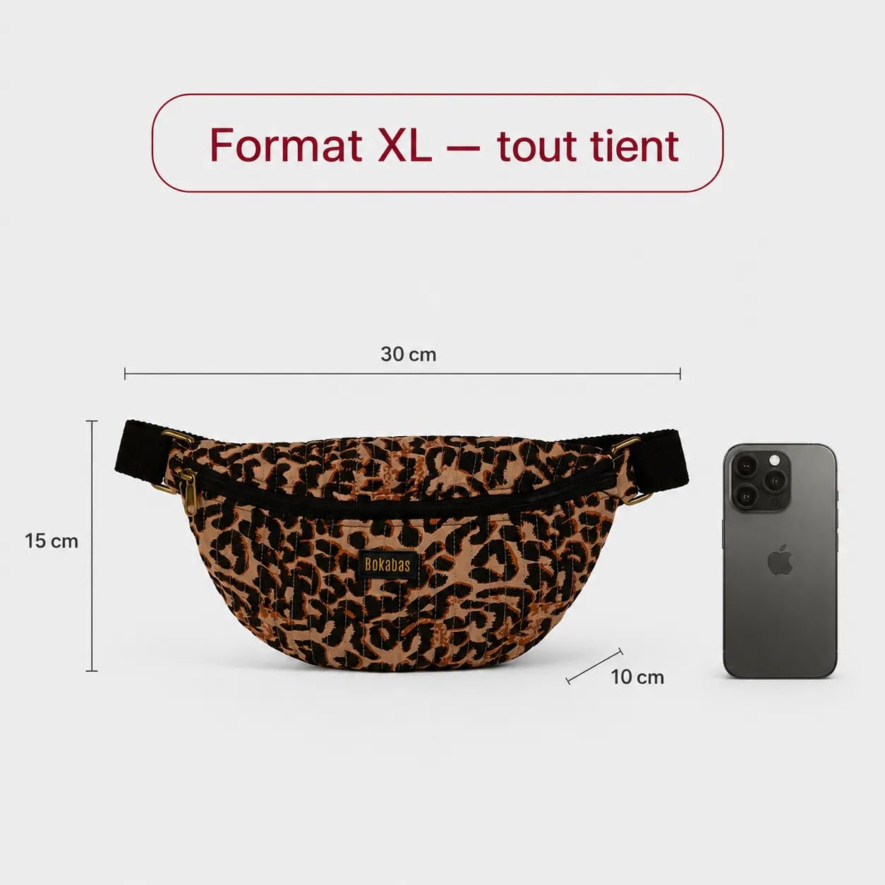 Sac Banane 4,5 L Femme & Homme – Sacoche Bandoulière, Ceinture Sangle Réglable 70-110 cm, Grand Format XL Coton Matelassé, Sport Course Randonnée Voyage, Peachy, 30×15×10 cm