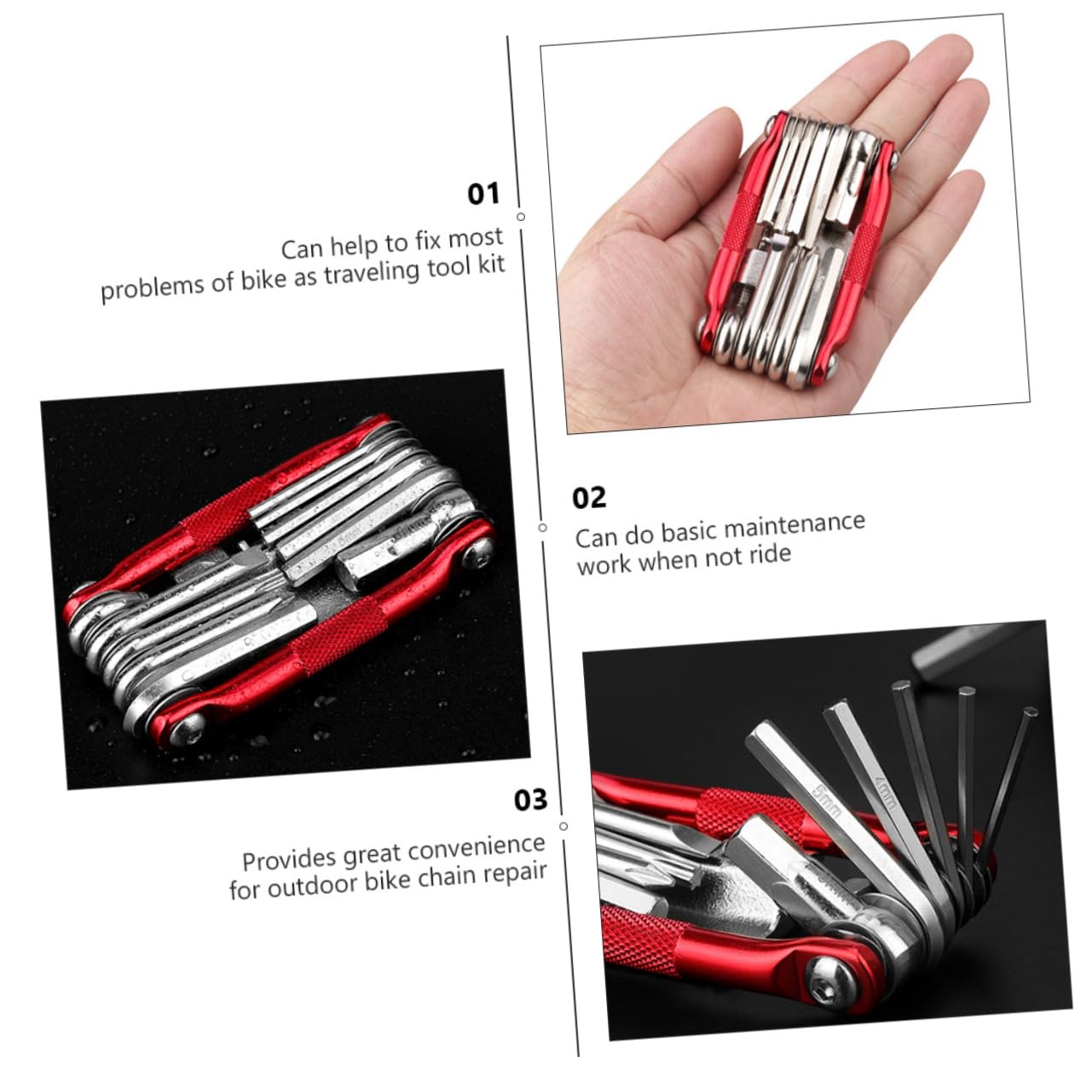 Totority Bike Repair Tool Vanadium Steel Tool Kit Strong Fits Bikes Easy to Use