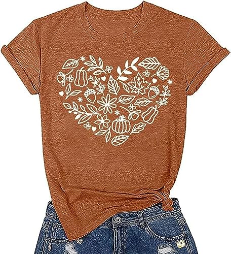 Fall Pumpkin Shirts Women Family Halloween Thanksgiving Tops Cute Autumn Thankful Pumpkin Fall Graphic Tees