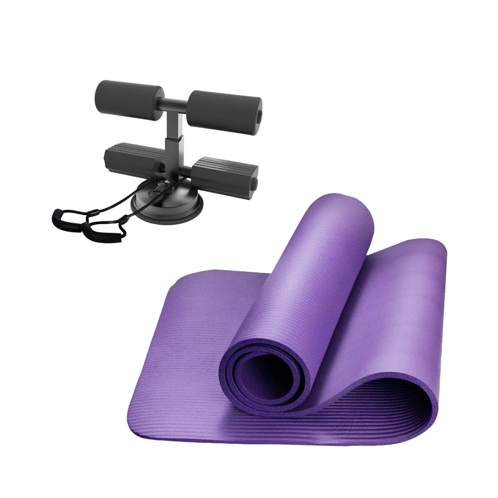MYADDICTION® Sit up Assist Bar with Strong Suction Cup Assistant Device Fitness Situp Aid Black with Rope Mat-image-22