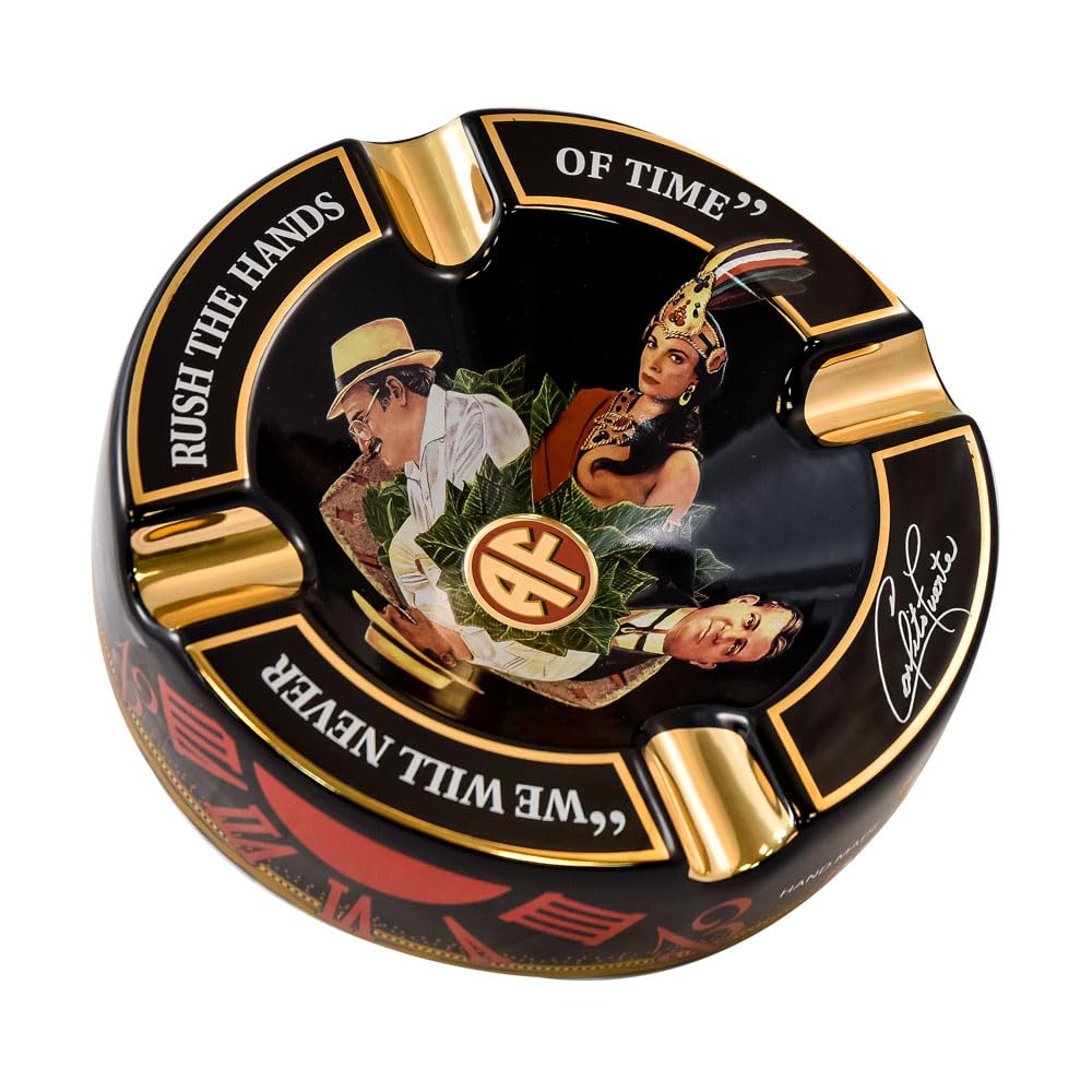 ARTURO FUENTE アルトゥーロ 陶磁器 灰皿 ブラック ゴールド Amazon.com: Arturo Fuente Hands Of Time Cigar Ashtray (Black
