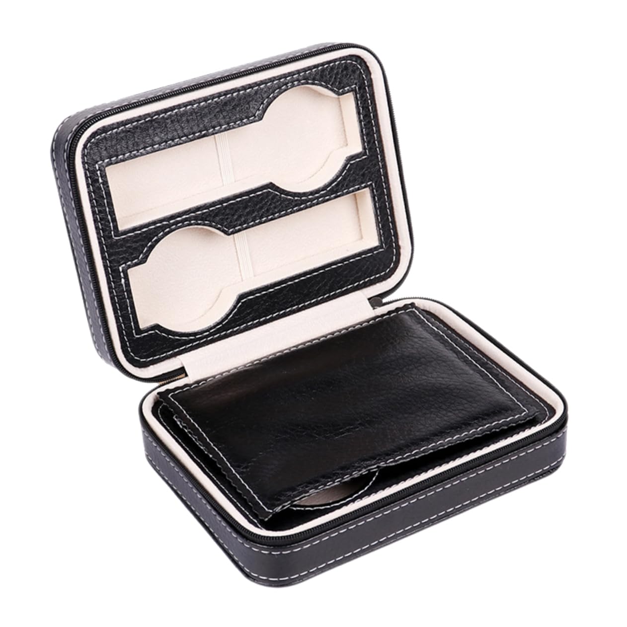 BESPORTBLE Portable Zippered Watch Storage Organizer Case Holds Watches Padded Travel Bag for and Display Design for Home and Travel Use